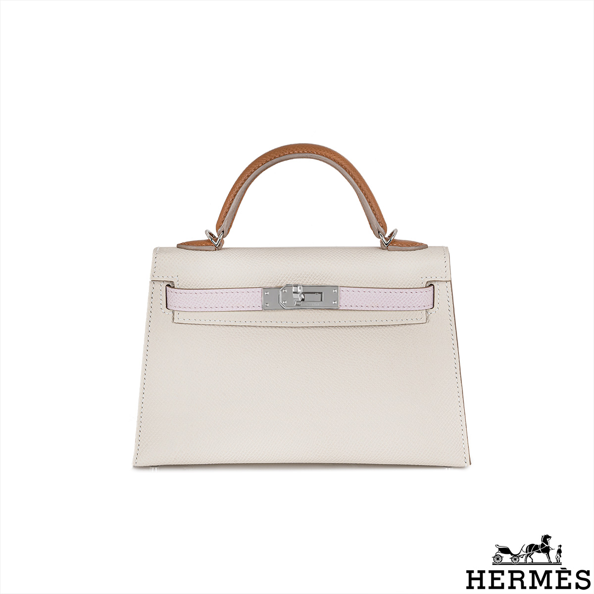 Hermes Etoupe Mini Kelly 20cm Epsom Bag Gold Hardware New in Box